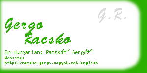 gergo racsko business card